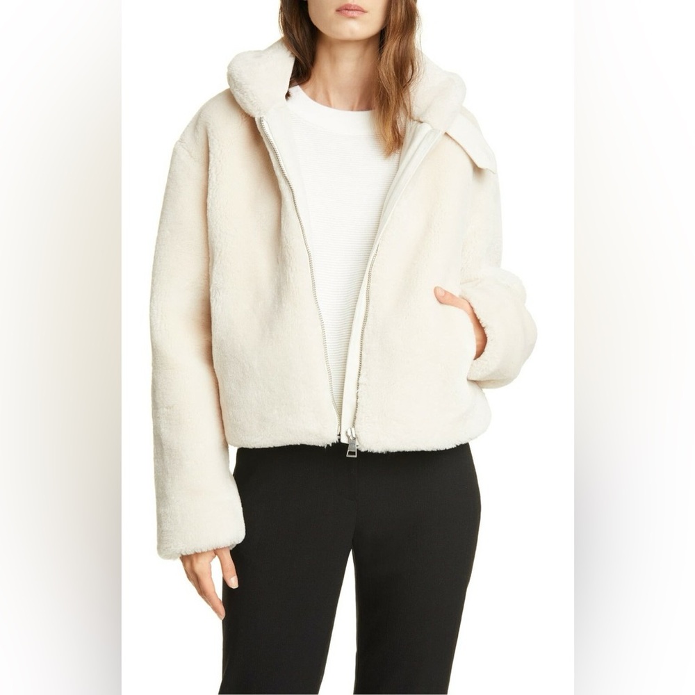 Club Monaco | Cream Faux Fur Jacket